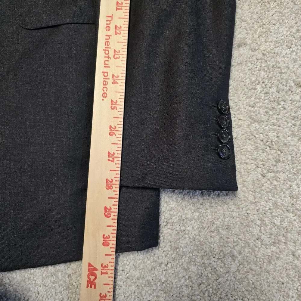 Ermenegildo Zegna Gray US 44L Switzerland Wool‎ Blazer Sport Coat Suit Jacket